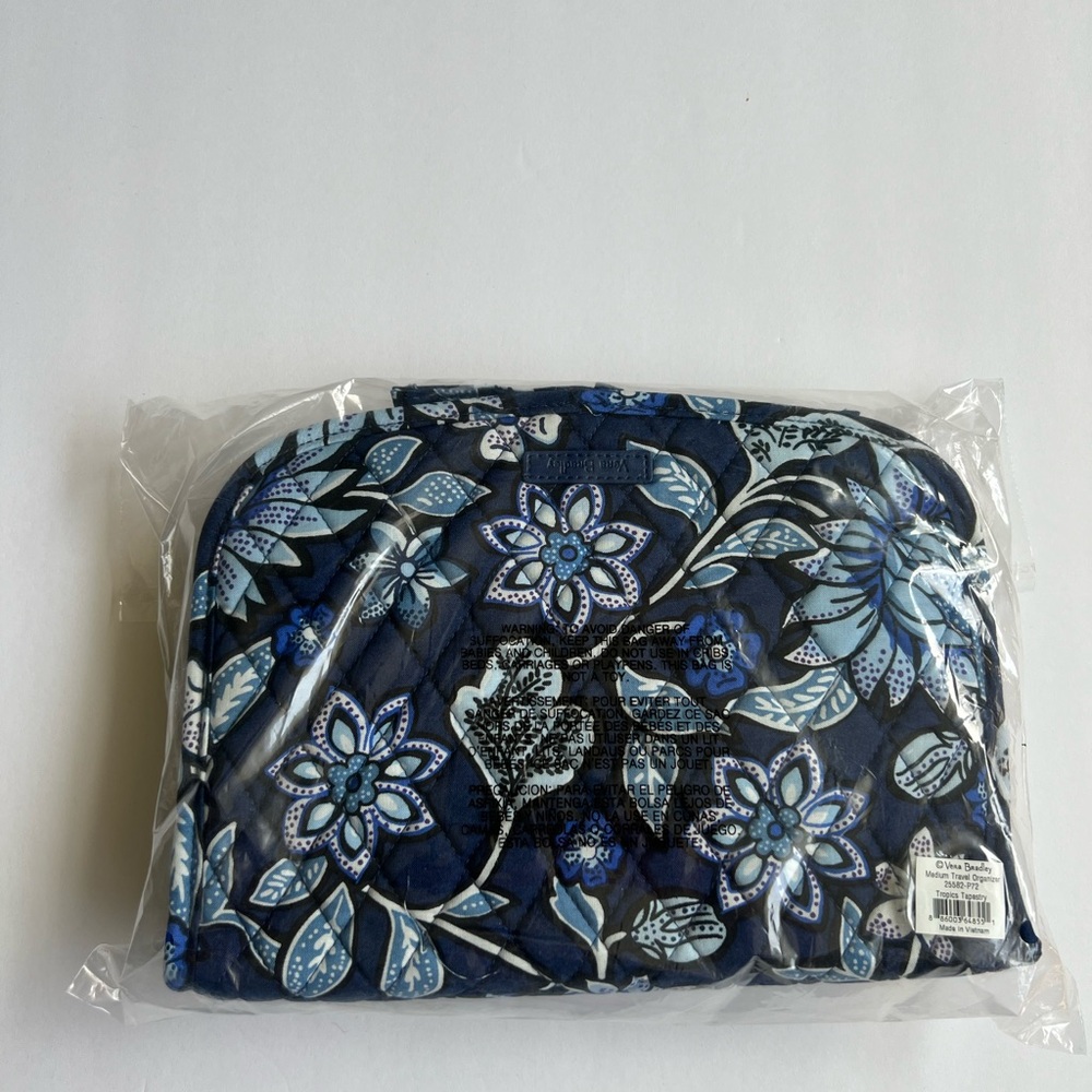 Vera Bradley Medium Travel Organizer Tropics Tapestry Blue NWT